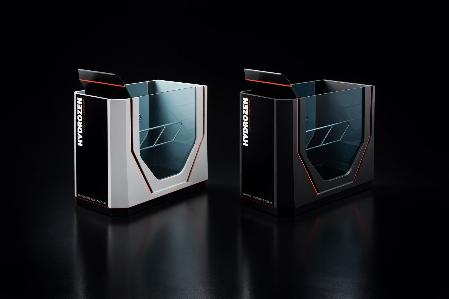 HYDROZEN black and white editions side by side